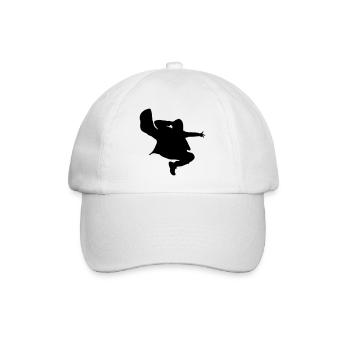 B-Boy Silhouette – Breakdance Jump Kick - Casquette classique - blanc/blanc - Devant