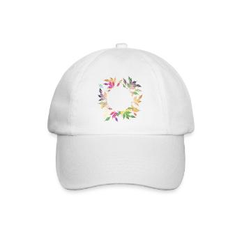 Imaginative leaf frame – delicately shimmering - Baseball Cap - white/white - Front