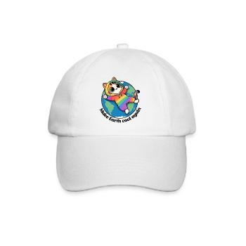 Rette den Planeten Erde, mach die Erde wieder cool - Baseballkappe - Weiß/Weiß - Vorne