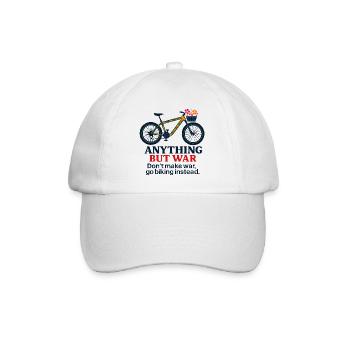 Anything But War - Go Biking Instead - Baseballkappe - Weiß/Weiß - Vorne