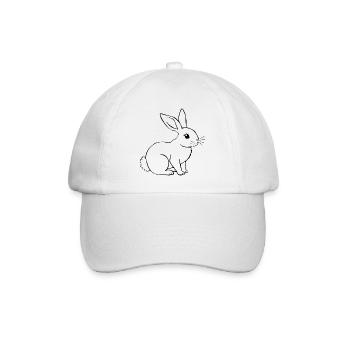 Bunny Rabbit T-shirt Gift - Baseball Cap - white/white - Front