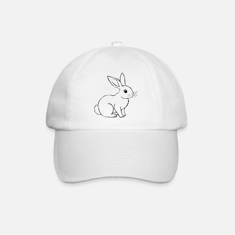 Hase Kaninchen T-shirt Geschenk - Baseballkappe - Weiß/Weiß