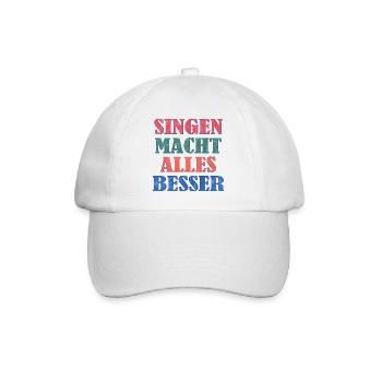 Chanter rend tout meilleur - Casquette classique - blanc/blanc - Devant
