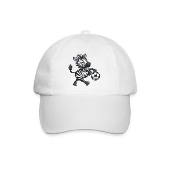 Zebra player with ball - Baseball Cap - white/white - Front