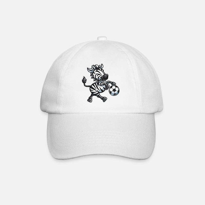 Zebraspieler mit Ball - Baseballkappe - Weiß/Weiß