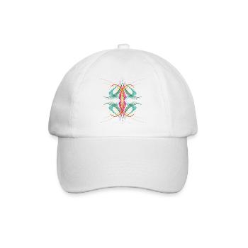 Flowing line ornament – abstract colour energy - Baseball Cap - white/white - Front