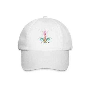 Flowing line ornament – abstract colour energy - Baseball Cap - white/white - Front