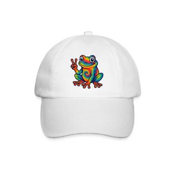 Tie Dye Frosch Liebhaber Herpetologie Frosch - Baseballkappe - Weiß/Weiß - Vorne