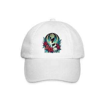 Himmlisches Papillon unter den Weihnachtssternen - Baseballkappe - Weiß/Weiß - Vorne