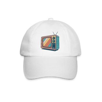 Vintage TV Colorful Stripes - Baseball Cap - white/white - Front