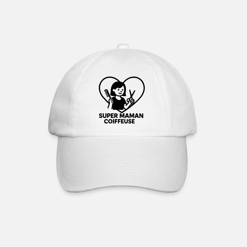 Superfriseur-Mama – Coeur-Frisure - Baseballkappe - Weiß/Weiß