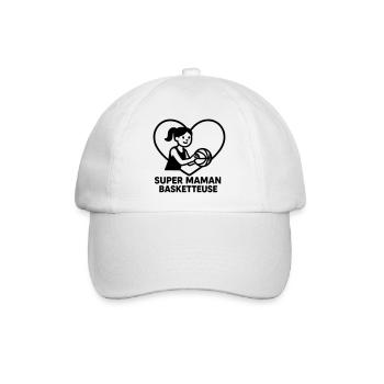 Super maman coiffeuse – Cœur coiffure - Casquette classique - blanc/blanc - Devant