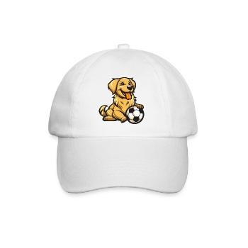 Funny dog with ball - Baseball Cap - white/white - Front
