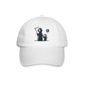 Süßer Grim Reaper mit Kind - Baseballkappe - Weiß/Weiß - Vorne