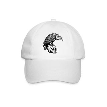 Geier sitzt auf dem Schädel. - Baseballkappe - Weiß/Weiß - Vorne