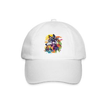 Loup Tête de loup Prédateur Forêt Nature sauvage Coloré - Casquette classique - blanc/blanc - Devant