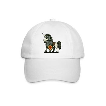 Ritter-Einhorn-Paladin mit Rüstung und Schild - Baseballkappe - Weiß/Weiß - Vorne