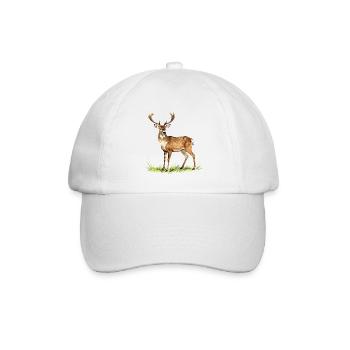 Forest watercolor deer - Baseball Cap - white/white - Front