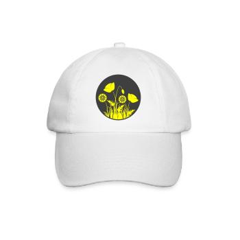 Yellow flowers in a circle - Baseball Cap - white/white - Front