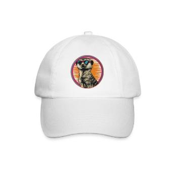 Suricate avec des lunettes de soleil rétro - Casquette classique - blanc/blanc - Devant