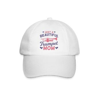 Trompetenspieler Mama - Baseballkappe - Weiß/Weiß - Vorne