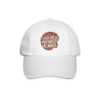 Femme éduquée, motivée, mélanée aux cheveux bouclés - Casquette classique - blanc/blanc - Devant