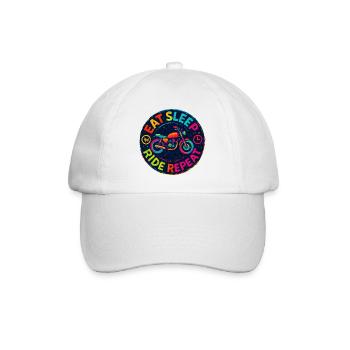 Eat Sleep Ride Repeat - Motorcycle - Biker - Baseball Cap - white/white - Front