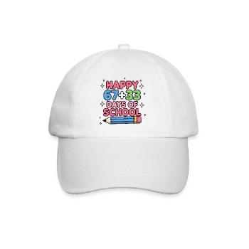 Happy 100 Days School Math Equation - Baseball Cap - white/white - Front