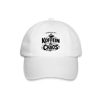 Propulsé par la caféine et le chaos – Chemise Coffee Saying - Casquette classique - blanc/blanc - Devant