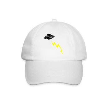 UFO Invasion Lightning Attack Alien Vector - Baseball Cap - white/white - Front
