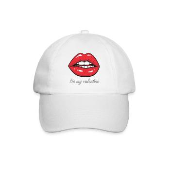 Be my Valentine – Sexy Red Lips Design - Baseball Cap - white/white - Front