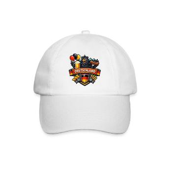 Germany Cartoon Beer Sausage Flag - Baseball Cap - white/white - Front
