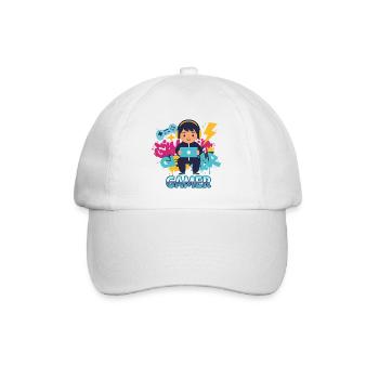 Gamer Kid with game pad and headphones - Baseball Cap - white/white - Front