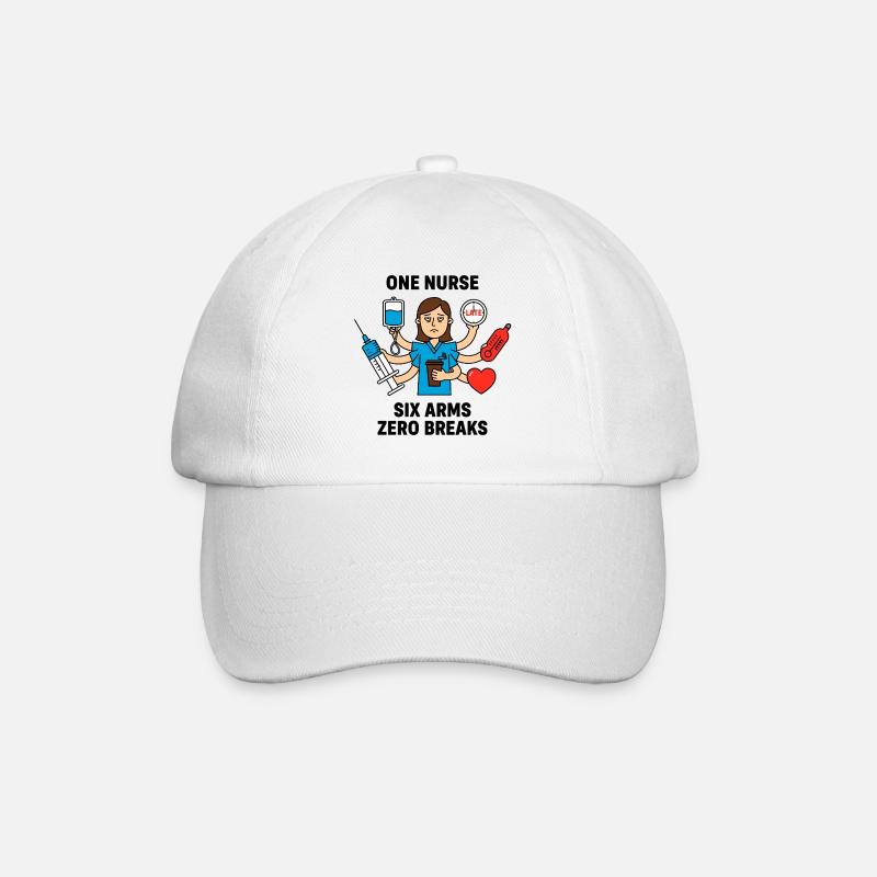 Overwhelmed Nurse Multitask Mayhem - Baseball Cap - white/white