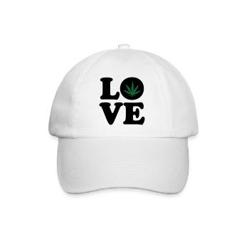 Love weed cannabis  - Casquette classique - blanc/blanc - Devant