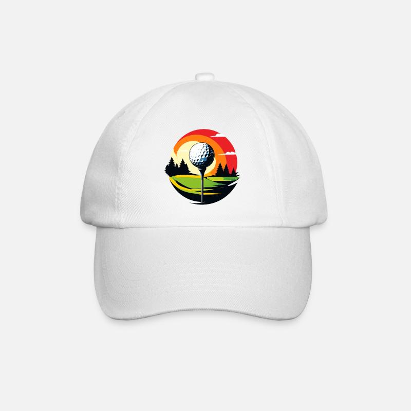 Golf Ball Golf Terrain Golf Golf Thème du Golf - Casquette classique - blanc/blanc