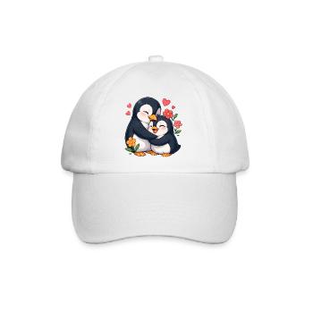Cuddly Penguin Heart Duo - Baseball Cap - white/white - Front