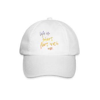 Life is Short Flirt With Me - Tour Gradient Script - Baseball Cap - white/white - Front