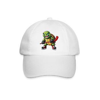 Aggressive Schildkröte Eishockey Spieler Horror - Baseball Cap - white/white - Front