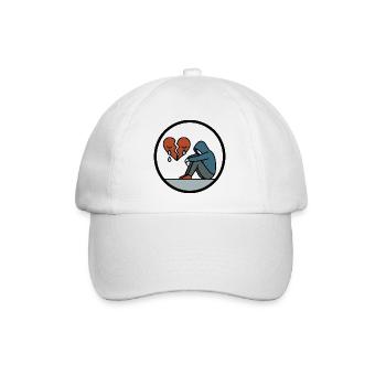 Broken Heart and Loneliness Heartbreak Motif - Baseball Cap - white/white - Front