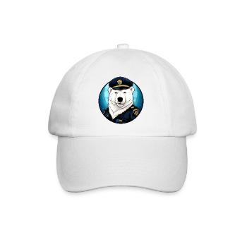 Polar Bear Policewoman / Police Polar Bear - Baseball Cap - white/white - Front