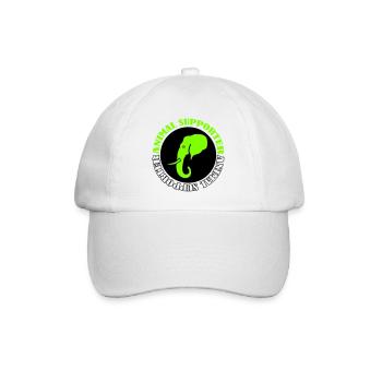  Elefant Tierunterstützer - Baseballkappe - Weiß/Weiß - Vorne