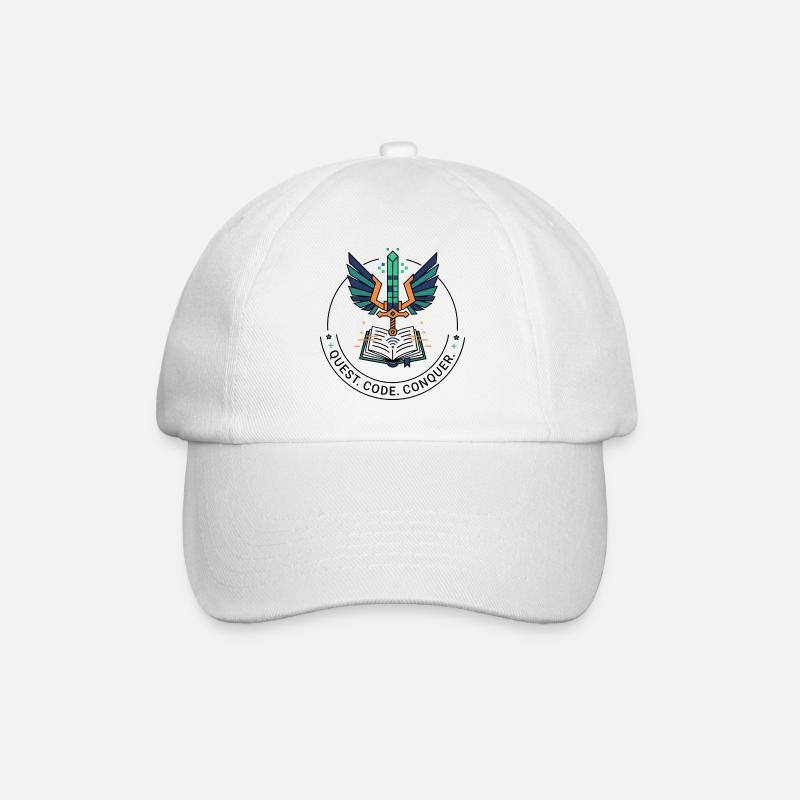 Quest. Code. Conquer Emblem - Baseballkappe - Weiß/Weiß