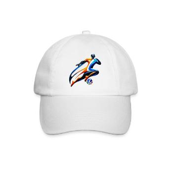 Colorful Sprint: Niederländischer Fußballheld - Baseballkappe - Weiß/Weiß - Vorne