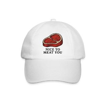 Nice to Meat You Steak Design - Casquette classique - blanc/blanc - Devant