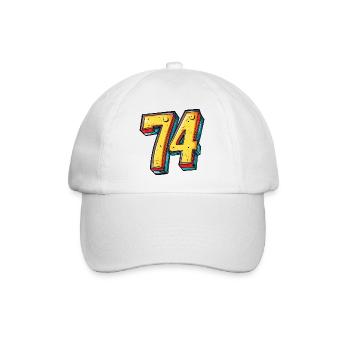 74 Zahl Bunt - Baseballkappe - Weiß/Weiß - Vorne