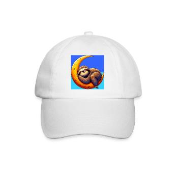 La paresse dort sur la Lune - Casquette classique - blanc/blanc - Devant