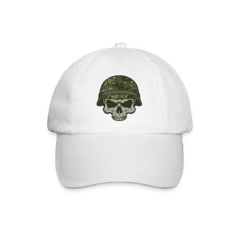 Skull Camouflage Camouflage Helmet Olive Green Motif - Baseball Cap - white/white - Front