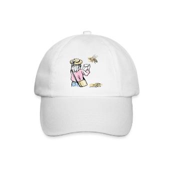 Girl photographing bee - Baseball Cap - white/white - Front