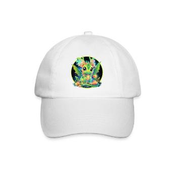 Blütenkreis Gründrache - Baseballkappe - Weiß/Weiß - Vorne
